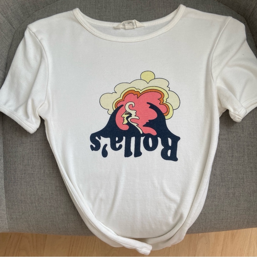 ROLLA's Upside Rib Tee size XS Fitted Baby Tee Cotton Graphic